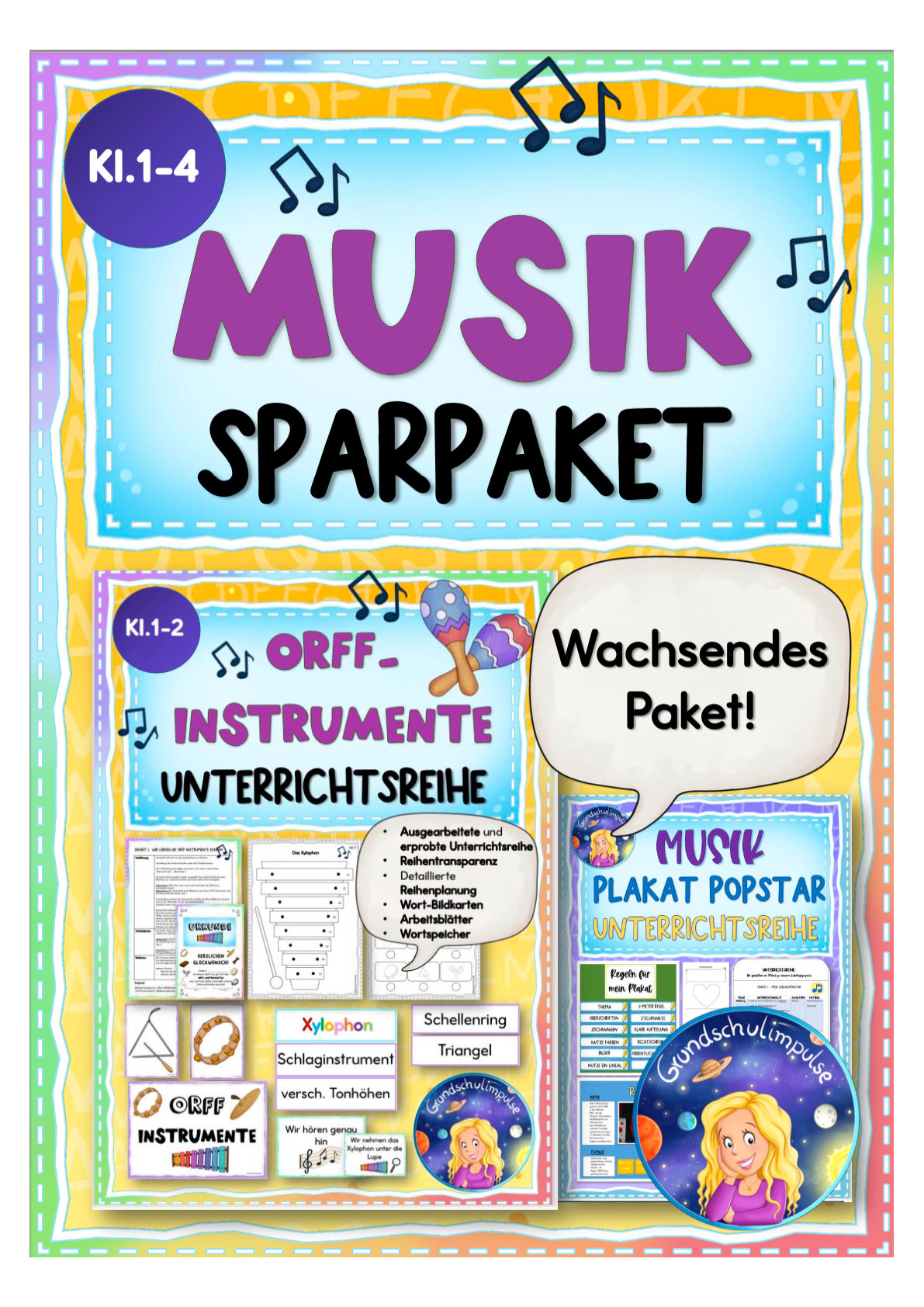 Wachsendes Materialpaket: Musikunterricht (Klasse 1-4)