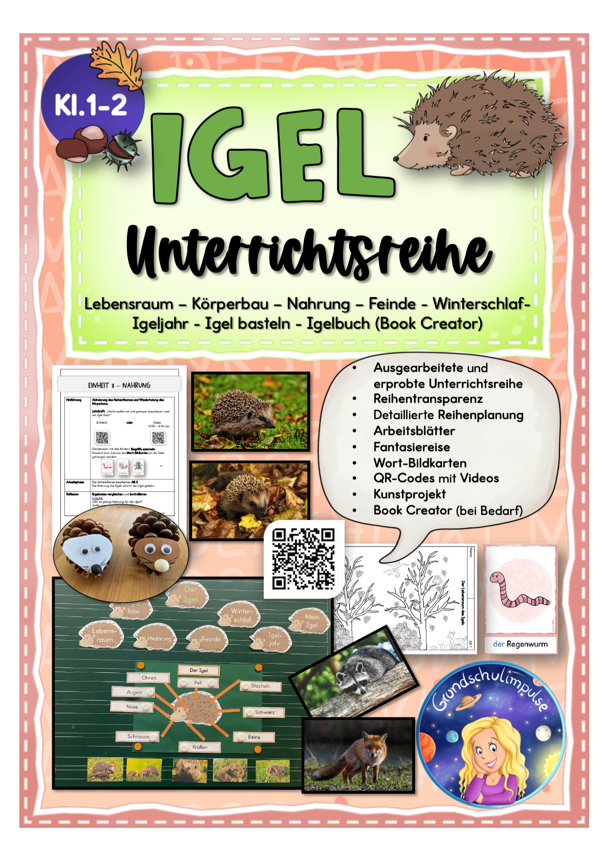 Der Igel: Unterrichtsreihe (Klasse 1+2)