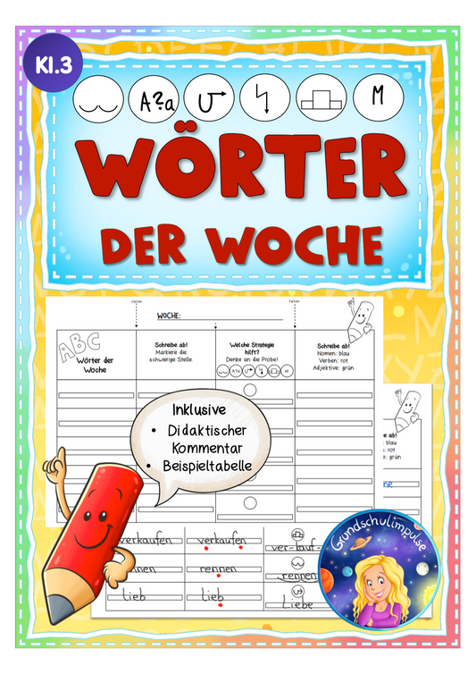 Wörter der Woche inkl. FRESCH-Strategien (Klasse 3)