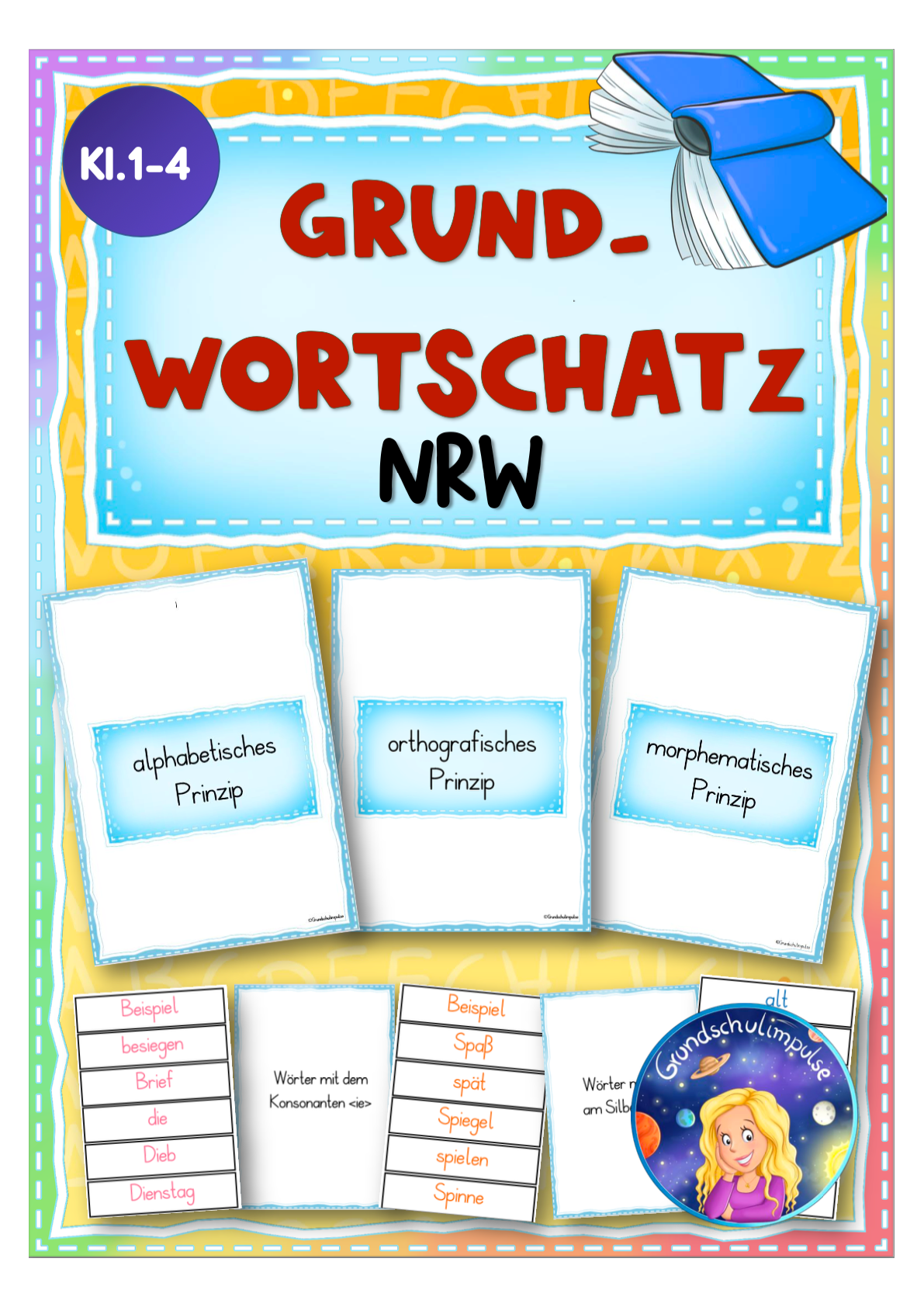 GRUNDWORTSCHATZ NRW - Tafelmaterial - auch für LRS und DaZ!