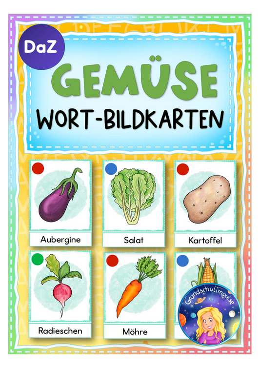 Gemüse: Wort-Bildkarten (DaZ/DaF)