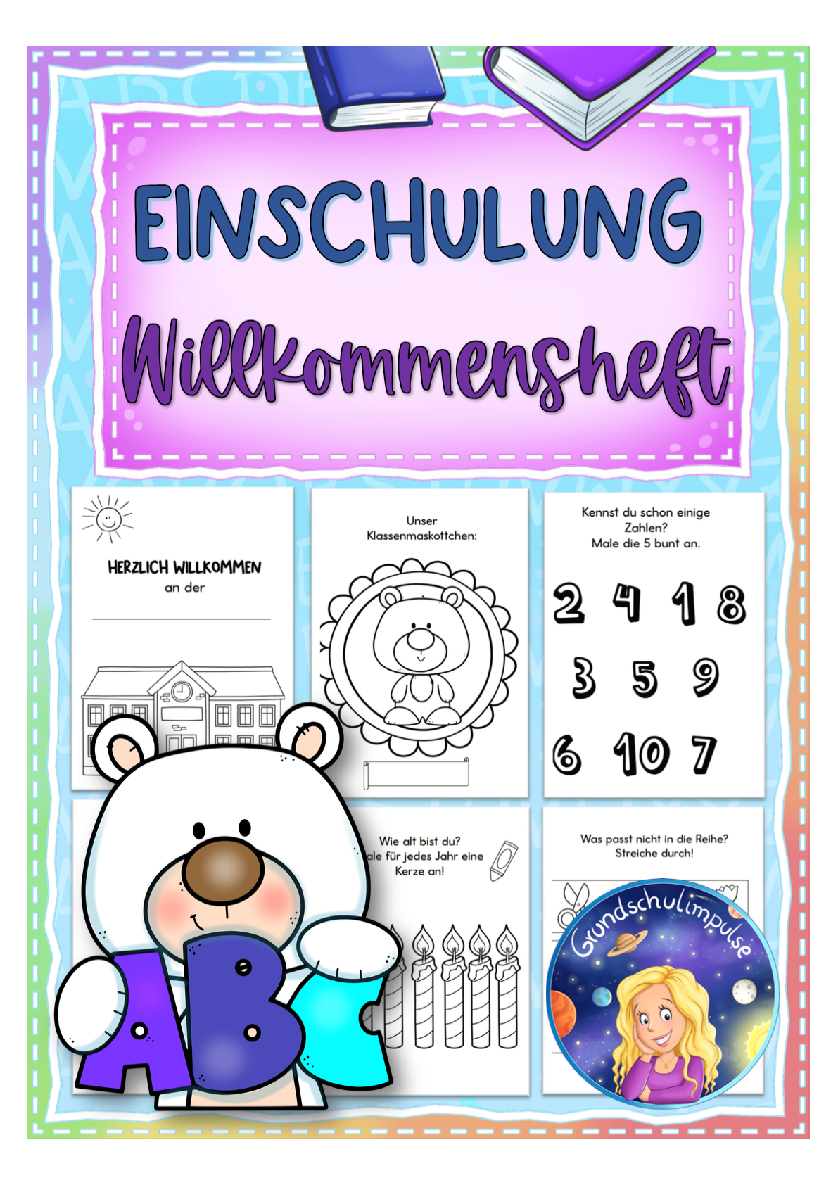 Einschulung/Schnuppertag: Broschüre zum Gestalten (Eisbärenklasse)