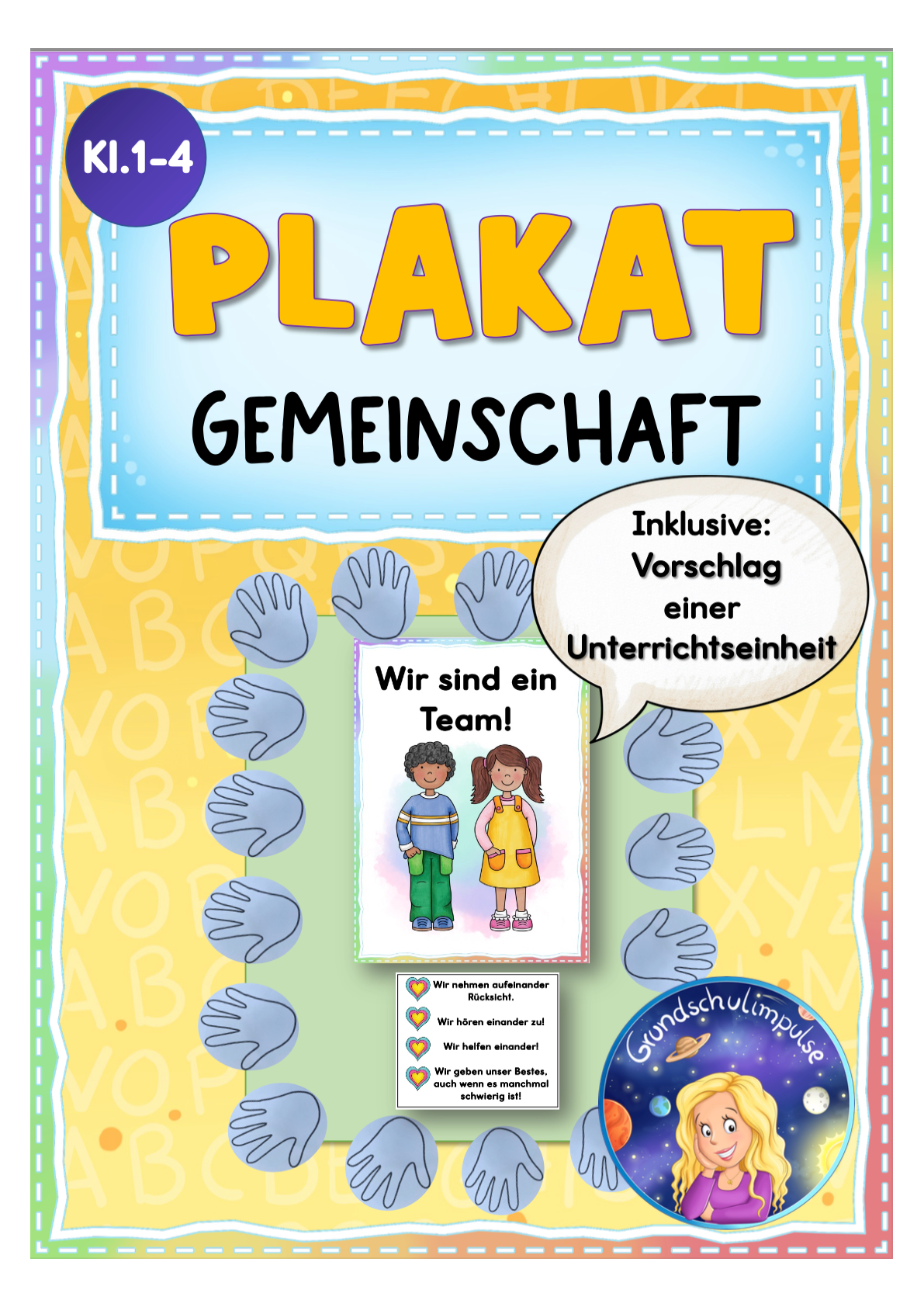 FREEBIE: Plakat: Klassengemeinschaft (Schulanfang)