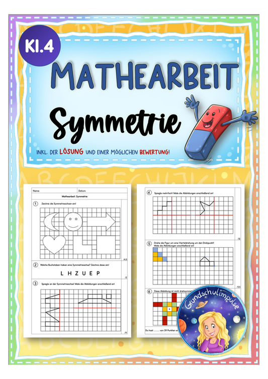 Mathearbeit: Achsen- und Drehsymmetrie (Klasse 4)