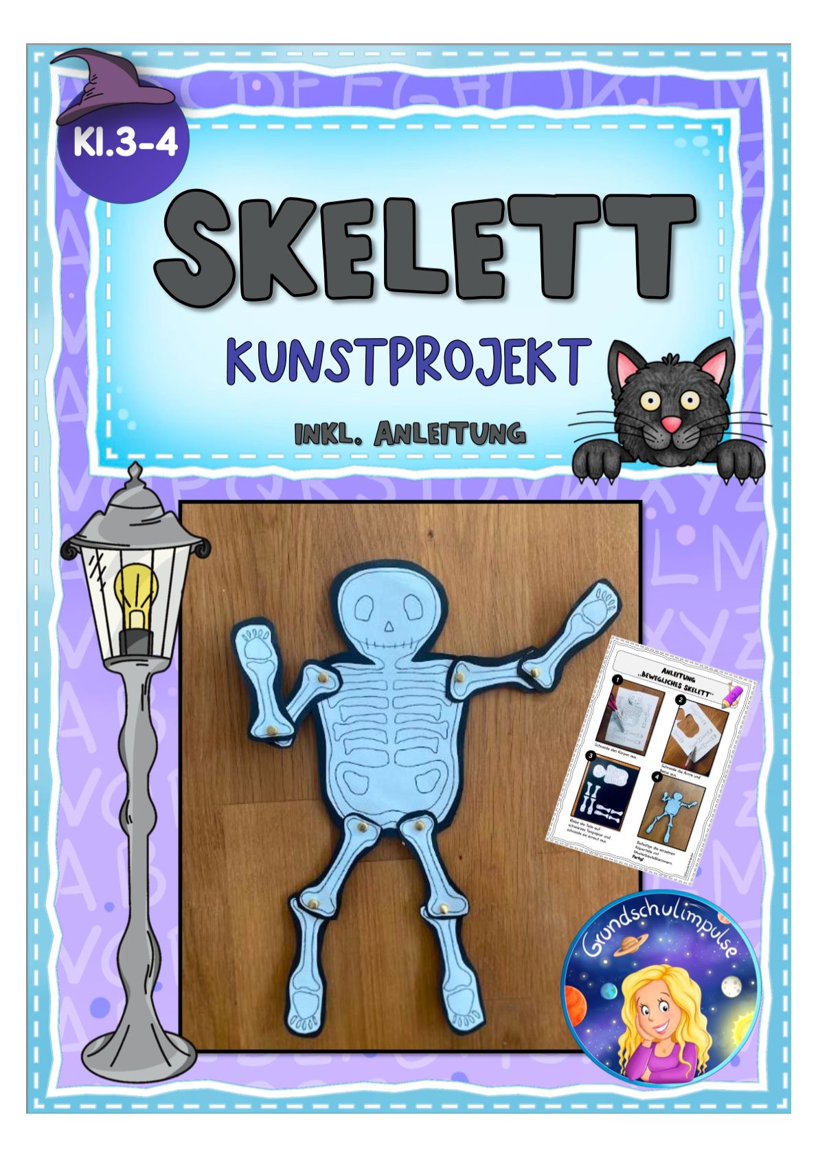 Bewegliches Skelett - Kunstprojekt (Klasse 3-4)