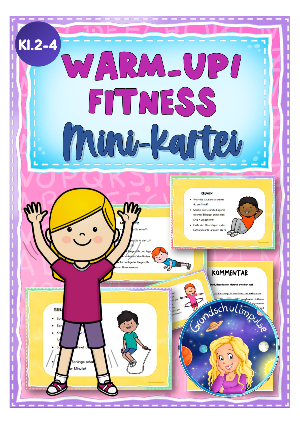 FREEBIE: Warm-Up/Fitness Minikartei für den Sportunterricht