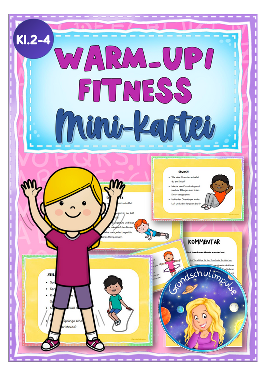 FREEBIE: Warm-Up/Fitness Minikartei für den Sportunterricht