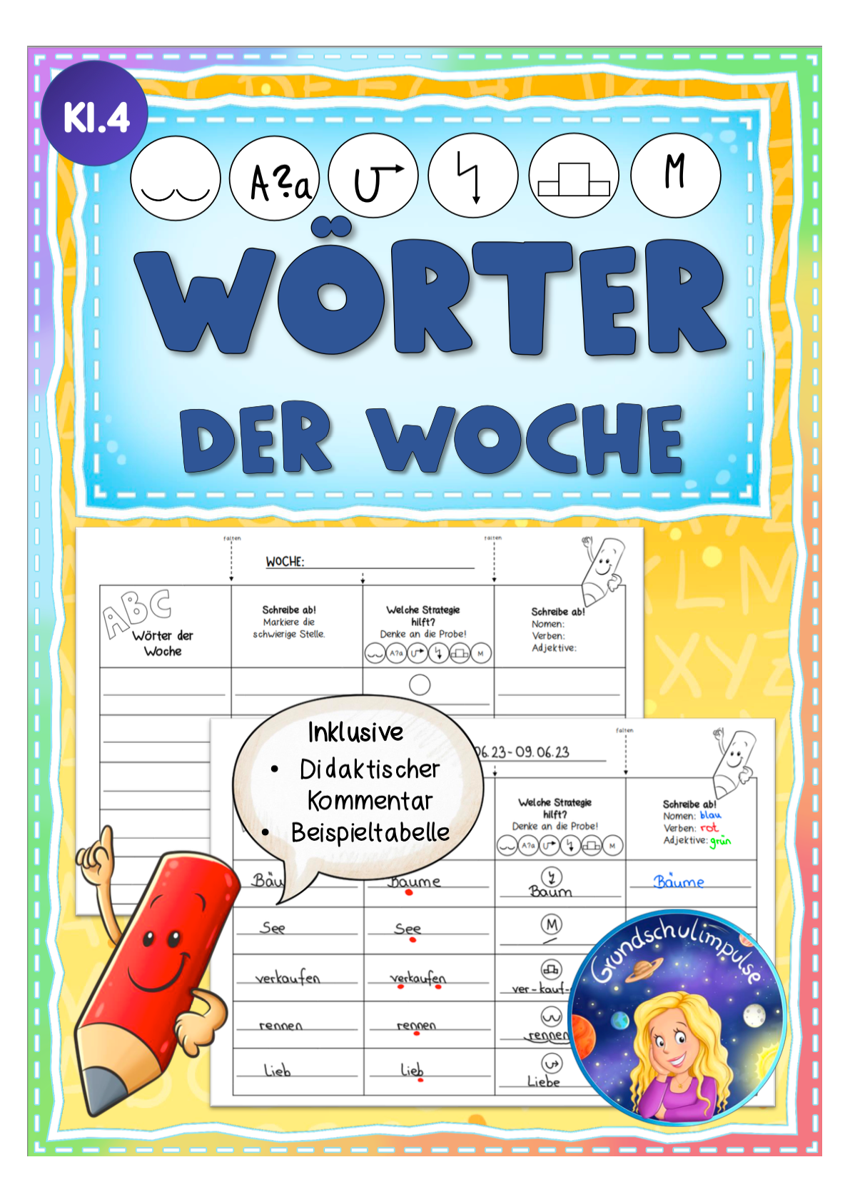 Wörter der Woche inkl. FRESCH-Strategien (Klasse 4)