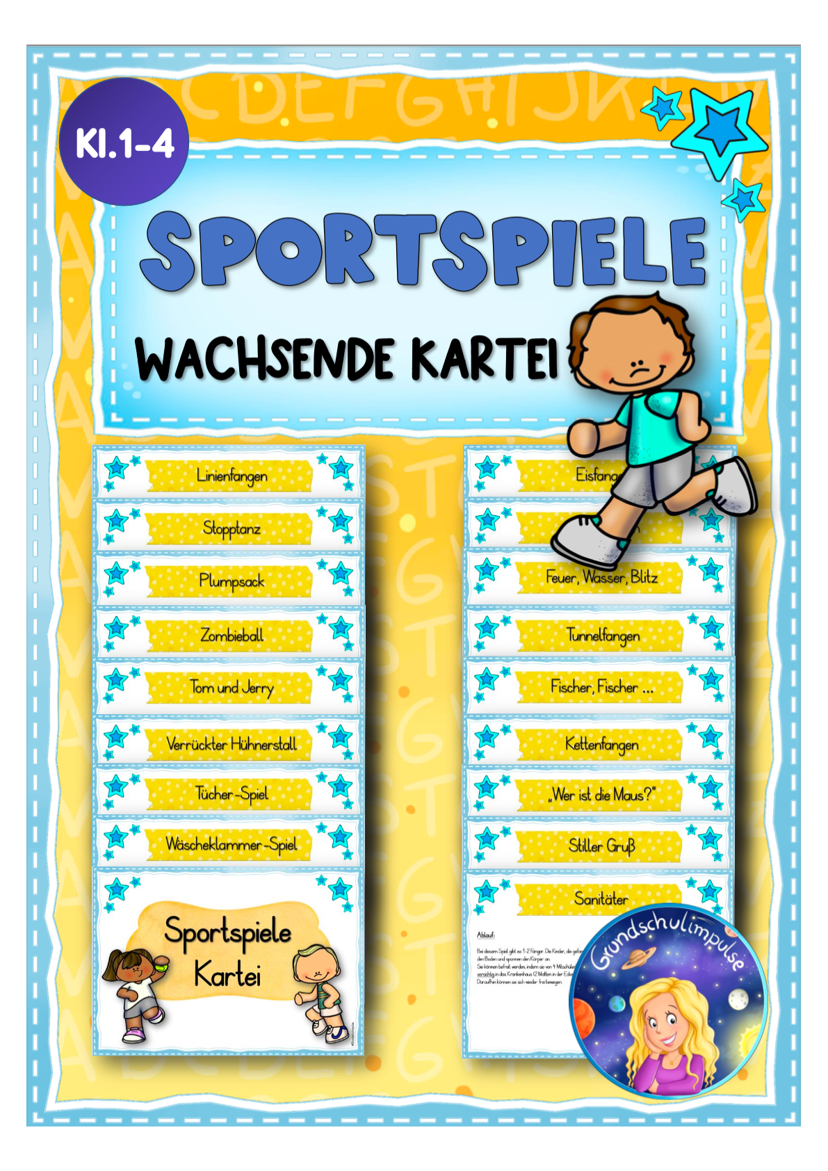 Wachsende Sportspiele-Kartei (Klasse 1-4)