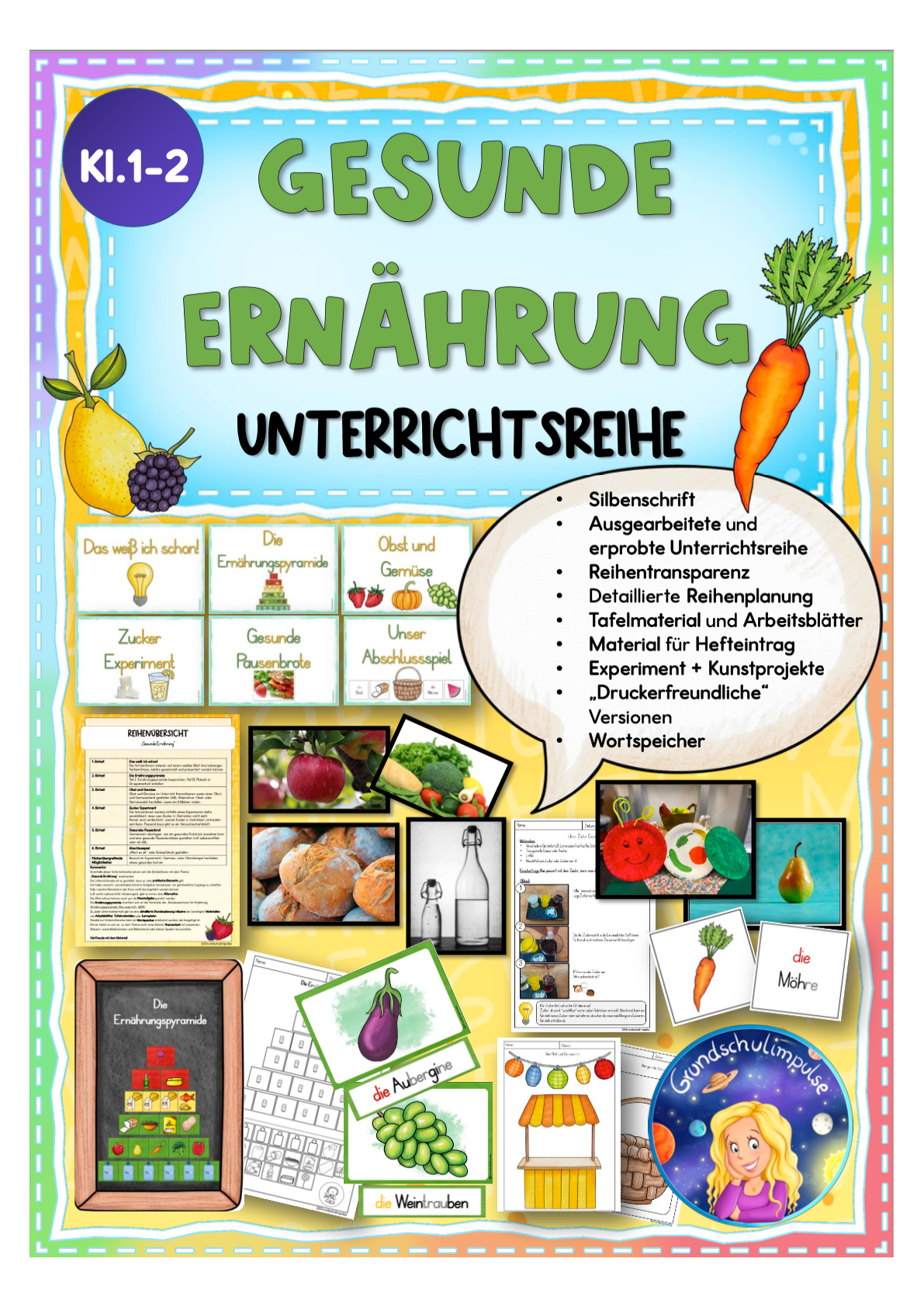 Unterrichtsreihe: Gesunde Ernährung (Klasse 1+2)