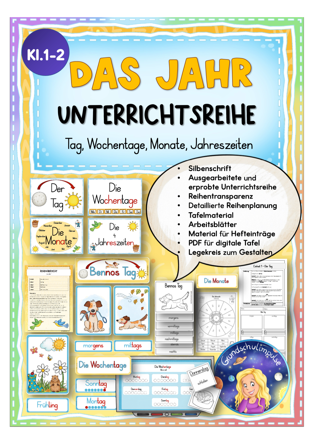 Das Jahr - Unterrichtsreihe (Klasse 1+2) oder DaZ