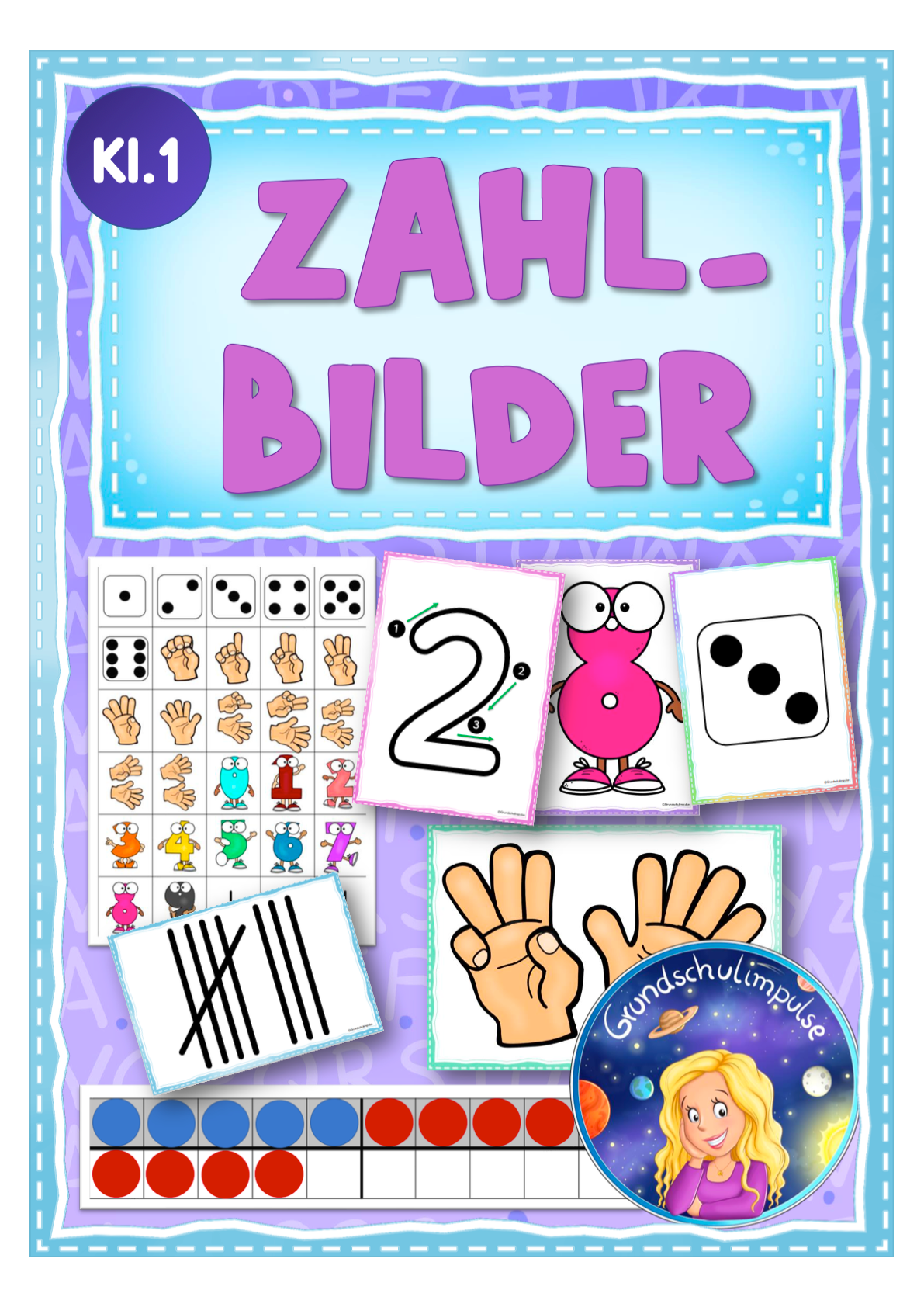 Zahlbilder (Tafelmaterial + Hefteintrag) - Klasse 1