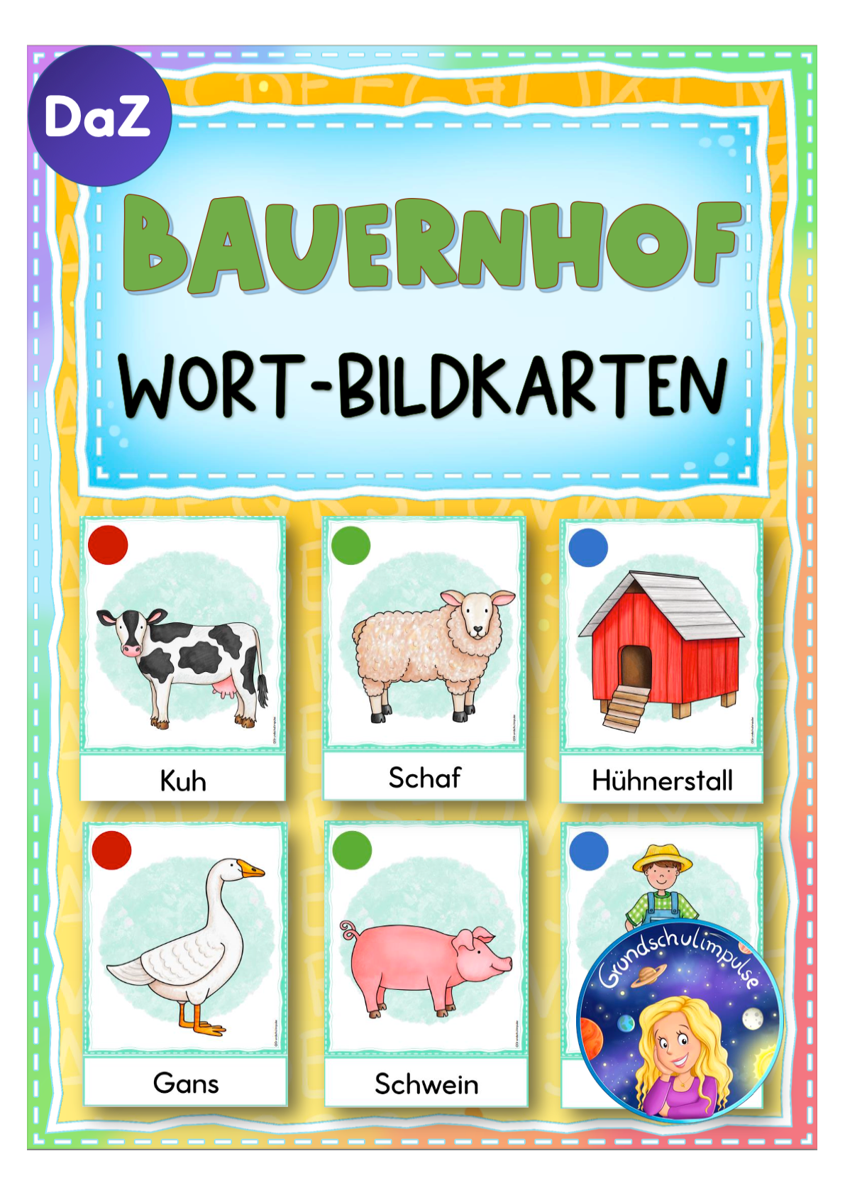 Bauernhof: Wort-Bildkarten (DaZ/DaF)