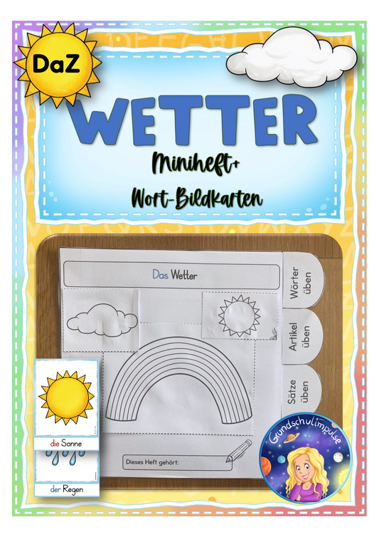 DaZ/DaF: "Das Wetter" Minibuch + Wort-Bildkarten (Paket)