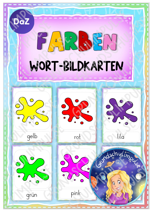 Farben: Wort-Bildkarten (DaZ/DaF) – Grundschulimpulse