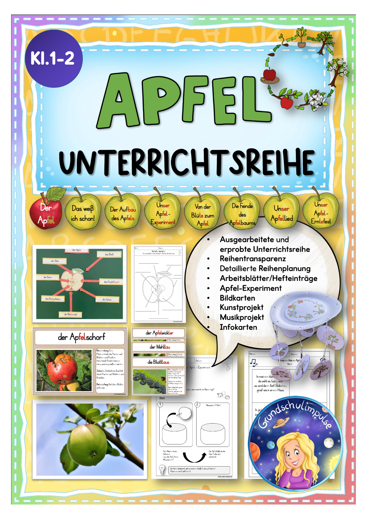 Unterrichtsreihe: Der Apfel (Klasse 1+2)